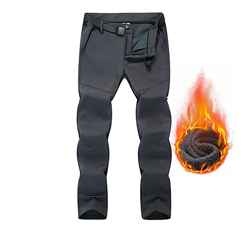 

Women's Softshell Pants Solid Color Winter Outdoor Standard Fit Thermal Warm Waterproof Windproof Fleece Lining Fleece Pants / Trousers Bottoms Blue Grey Black Fishing Climbing Camping / Hiking