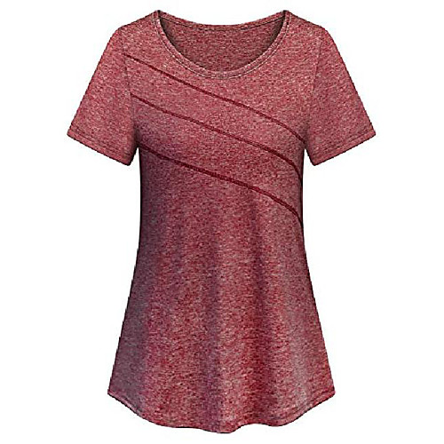 

plus size workout clothes for women,cucuchy moisture wicking shirts loose fit yoga fitness exercise tops stretchy soft gym athletic shirt cute golf camping outdoors sportwear dark red 2xl