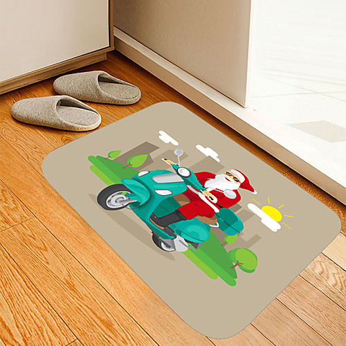 

Santa Claus digital printing floor mat for electric car Flowers Kitten Girl Modern Bath Mats Nonwoven / Memory Foam Novelty Bathroom