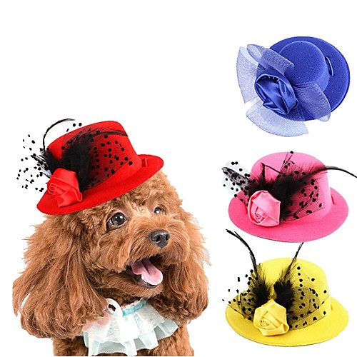 

Dog Cat Ornaments Hats, Caps & Bandanas Hair Accessories Cartoon Cosplay Dog Clothes Puppy Clothes Dog Outfits Black Yellow Red Costume for Girl and Boy Dog Fabric One-Size