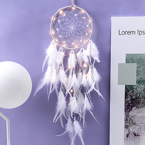 

Innovative Dream Catcher Pendant Hand-Woven Ornaments Handmade Birthday Gift Dreamcatcher with Lights Home Room Decoration