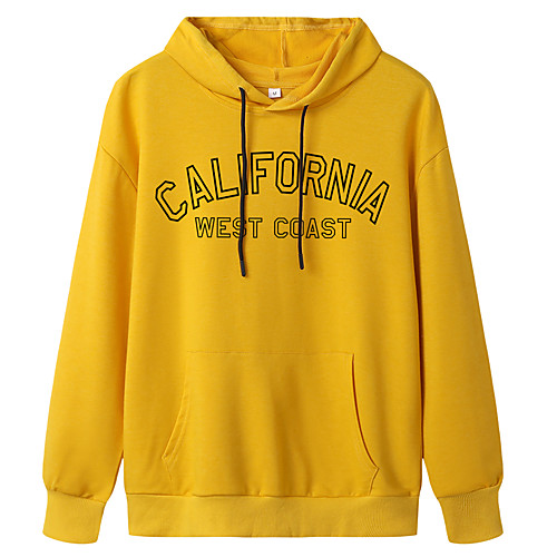 

Women's Pullover Hoodie Sweatshirt Graphic Text Letter Monograms Front Pocket Daily Weekend Basic Casual Hoodies Sweatshirts Blue Yellow Blushing Pink