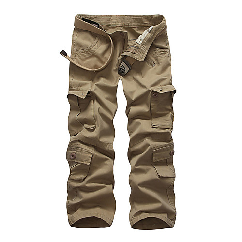 

Men's Basic Outdoor Cotton Slim Daily Tactical Cargo Pants Solid Colored Full Length Classic Black / Fall / Winter