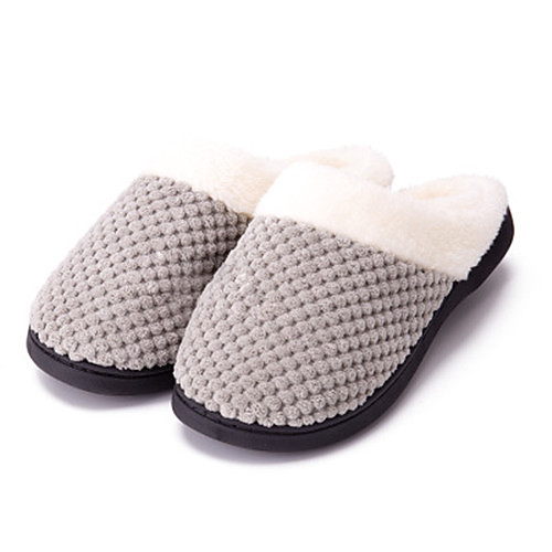 

Women's Slippers & Flip-Flops Fuzzy Slippers Indoor Slippers Flat Heel Round Toe Casual Home Cotton Solid Colored Black Blue Pink