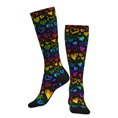 

Compression Socks Long Socks Over the Calf Socks Athletic Sports Socks Cycling Socks Women's Men's Bike / Cycling Breathable Soft Comfortable 1 Pair Heart Cotton Black S M L / Stretchy