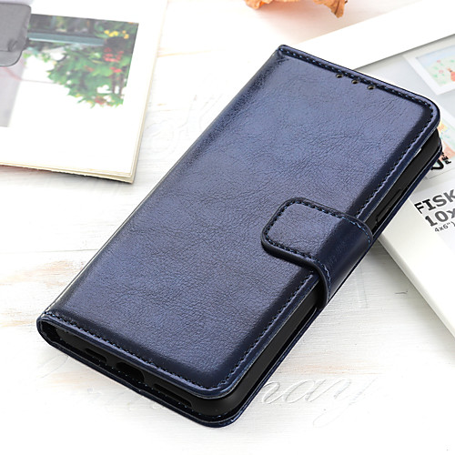 

Case For Alcatel Alcatel 3 / Alcatel 3L / Alcatel 1C 2019 Card Holder / Flip Full Body Cases Solid Colored PU Leather