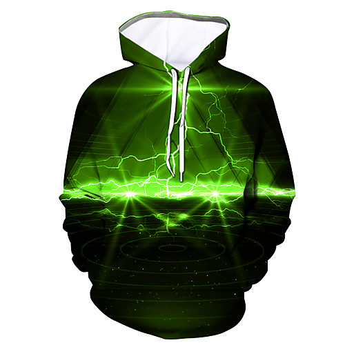 

Men's Hoodie Graphic Hooded Daily Going out 3D Print Hoodies Sweatshirts Green