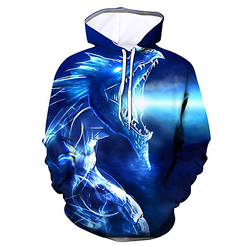 

Men's Hoodie Graphic Hooded Daily Going out 3D Print Hoodies Sweatshirts Blue