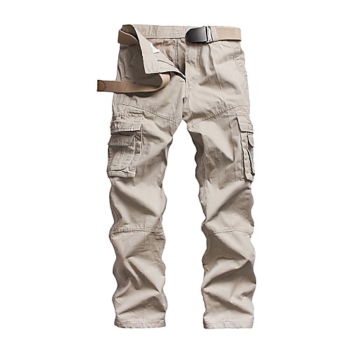 

Men's Basic Daily Tactical Cargo Pants Solid Colored Full Length Black Khaki Green Beige Gray