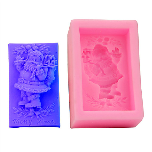 

1 Pcs 3D Cake Mold Rectangle Santa Silicone Mold