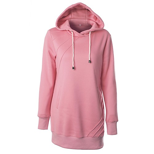 

Women's Hoodie Pullover Solid Colored Daily Basic Hoodies Sweatshirts Loose Long Blue Blushing Pink Green