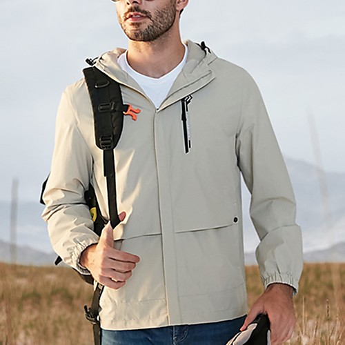 

Men's Hiking Windbreaker Autumn / Fall Winter Spring Outdoor Solid Color Thermal Warm Windproof Warm Breathable Jacket Full Length Hidden Zipper Fishing Climbing Camping / Hiking / Caving White Black