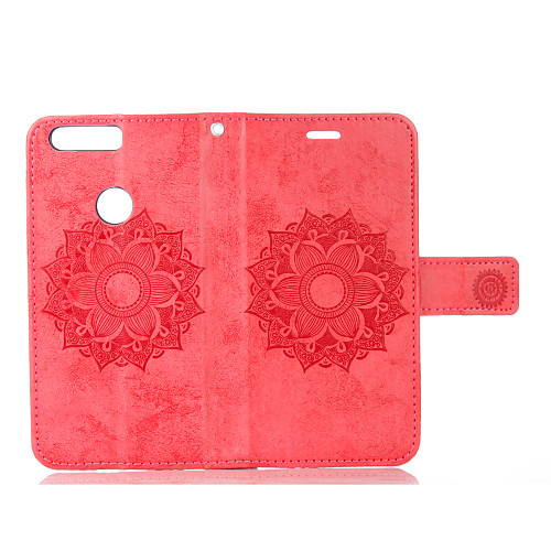 

Case for Huawei Honor 8 Enjoy 7 Card Holder Magnetic Full Body Cases Flower PU Leather