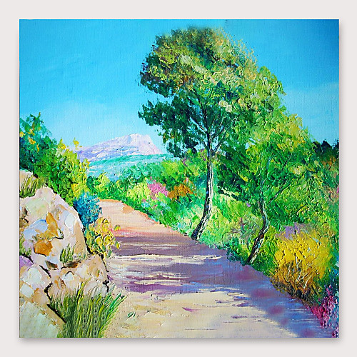 

Oil Painting Hand Painted Square Abstract Landscape Modern Stretched Canvas