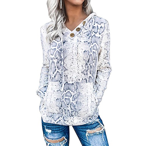 

Women's Hoodie Pullover Camouflage Leopard Cheetah Print Daily Other Prints Casual Hoodies Sweatshirts Loose Oversized Army Green White Brown