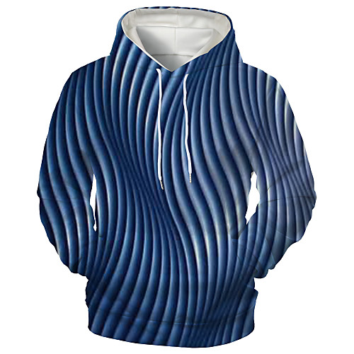 

Men's Hoodie Graphic Hooded Daily Going out 3D Print Basic Casual Hoodies Sweatshirts Royal Blue