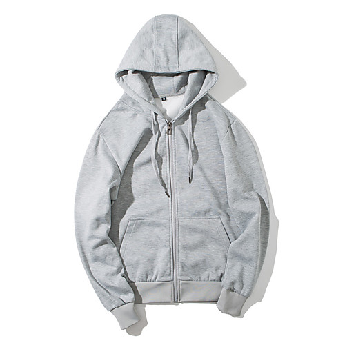

Men's Zip Up Hoodie Sweatshirt Solid Color Front Pocket Hooded Daily Holiday non-printing Basic Casual Hoodies Sweatshirts Long Sleeve Gray Black Navy Blue