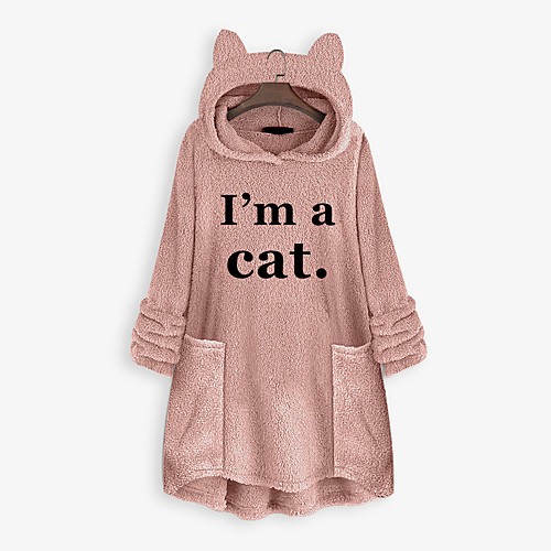 

Women's Pullover Hoodie Sweatshirt Graphic Text Letter Daily Active Hoodies Sweatshirts Oversized Yellow Blushing Pink Wine