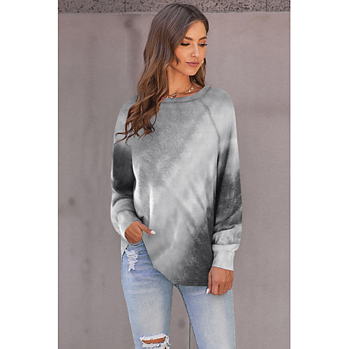

Women's Hoodie Sweatshirt Graphic Tie Dye Daily Casual Hoodies Sweatshirts Loose Blue Gray Orange