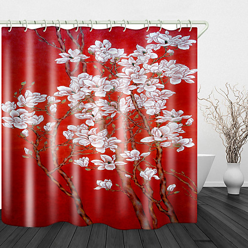 

Magnolia Digital Print Waterproof Fabric Shower Curtain For Bathroom Home Decor Covered Bathtub Curtains Liner Includes With Hooks 72 Inch