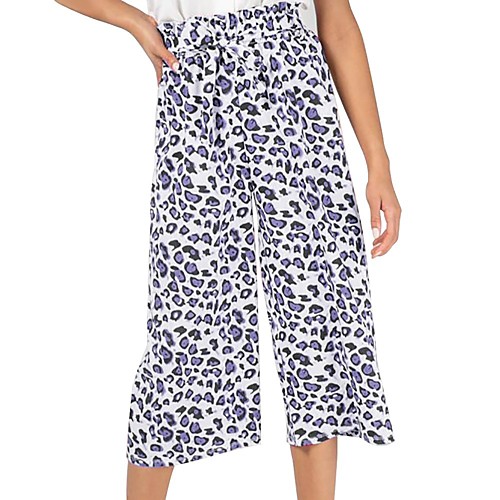 

Women's Basic Comfort Daily Chinos Pants Print Calf-Length Print Blue Purple Red Yellow