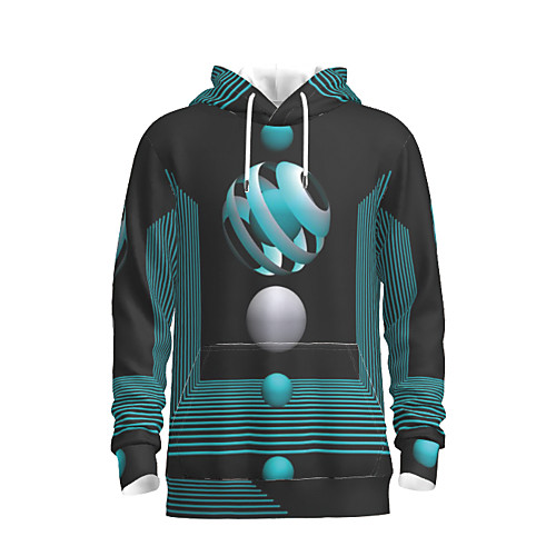 

Men's Pullover Hoodie Sweatshirt Graphic Abstract Hooded Daily 3D Print Basic Hoodies Sweatshirts Black