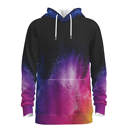 

Men's Pullover Hoodie Sweatshirt Graphic Tie Dye Hooded Daily 3D Print Basic Hoodies Sweatshirts Black