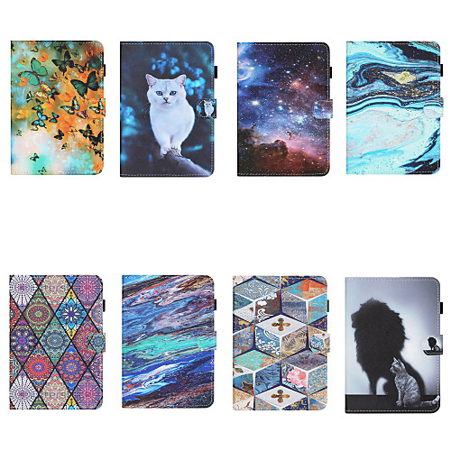 

Case For Samsung Galaxy Tab A 8.0 2019 T290 295 Card Holder Shockproof Pattern Full Body Cases PU Leather TPU Auto Sleep Wake Up magnetic buckle