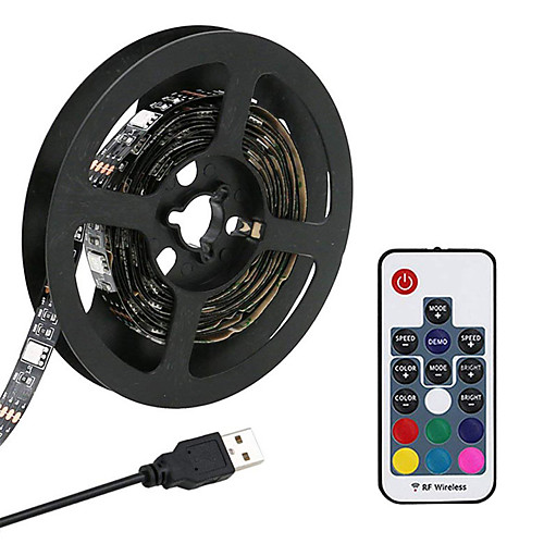 

5V LED Light Strips RGB Tiktok Lights 60 LEDs 5050 SMD 10mm 2M LED LED Light Strips 17-Key Remote Controller RGB Tiktok Lights TV Background Light