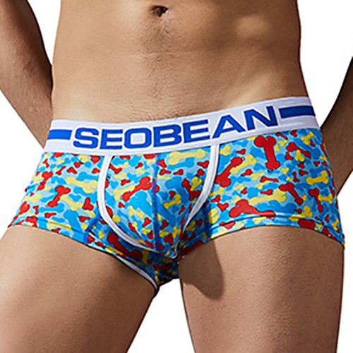 

SEOBEAN Men's Sports Underwear Shorts Boxer Briefs Bottoms Cotton Winter Fitness Gym Workout Performance Running Training Breathable Quick Dry Soft Sport Blushing Pink Blue / Stretchy