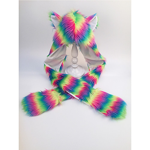

Adults' Hat Kigurumi Pajamas Bear Onesie Pajamas Flannelette Rainbow Cosplay For Men and Women Animal Sleepwear Cartoon Festival / Holiday Costumes