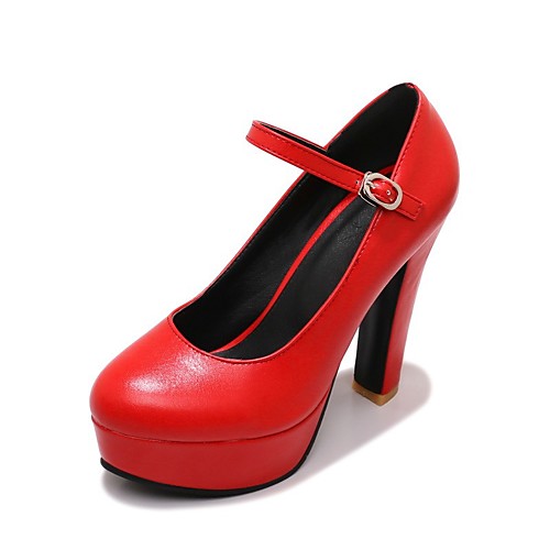 

Women's Heels Wedge Heel Round Toe Minimalism Daily PU Solid Colored White Black Red