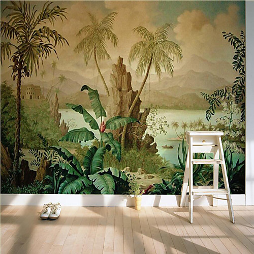 

Mural Wallpaper Wall Sticker Covering Print Peel and Stick Removable Tropical Palm Mountain Landscape Canvas Home Décor