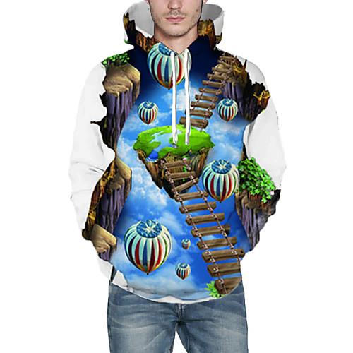 

Men's Hoodie Graphic Hooded Daily Going out 3D Print Casual Hoodies Sweatshirts Rainbow