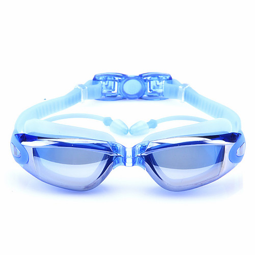 

Swimming Goggles Waterproof UV Protection Anti-Fog Adjustable Size Prescription Mirrored For Adults' Silica Gel PC Whites Grays Blacks Pink Gray Black / Plated