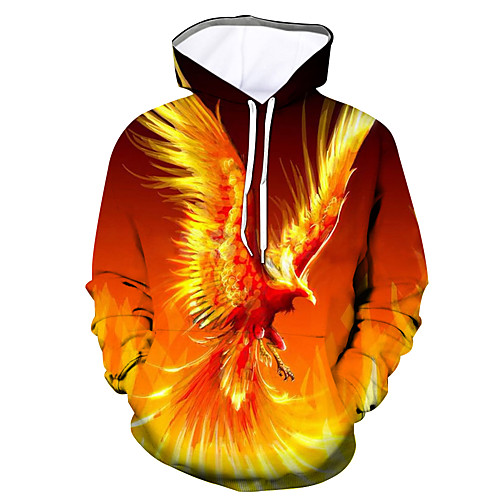 

Men's Hoodie Graphic Hooded Daily Going out Basic Casual Hoodies Sweatshirts Orange