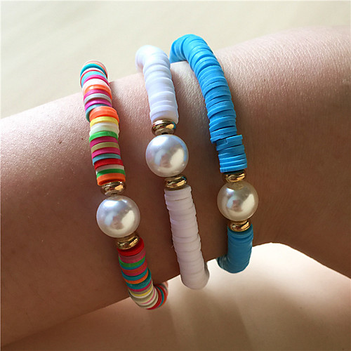 

3pcs Women's Friendship Bracelet Wrap Bracelet Hologram Bracelet Fancy Birthday Lucky Stylish Simple Luxury Colorful Classic Silicone Bracelet Jewelry Rainbow For Sport Date Birthday Beach Festival