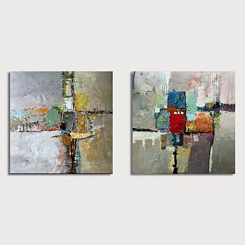 

Oil Painting Hand Painted Square Abstract Modern Stretched Canvas