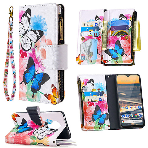 

Case For Nokia 1.3 Nokia 5.3 Card Holder Flip Full Body Cases Animal Tree Flower PU Leather