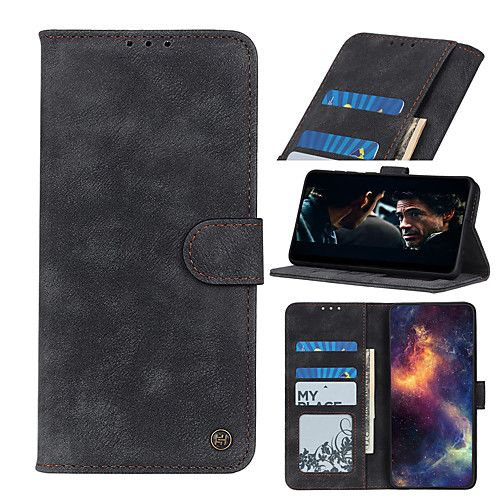 

Case For Motorola MOTO One Vision E6 E6 Plus E6S E6 Play one action P40 Power P40 Play P40 One Hyper Card Holder Flip Full Body Cases Solid Colored PU Leather