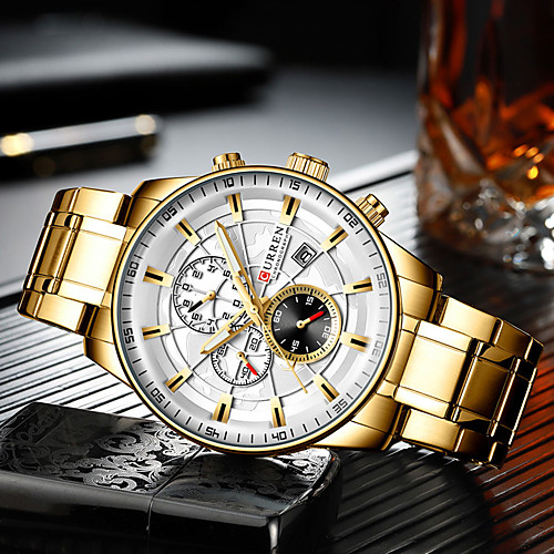 

CURREN Men's Steel Band Watches Analog Quartz Modern Style Stylish Colorful Calendar / date / day Chronograph Luminous / Stainless Steel / Stainless Steel