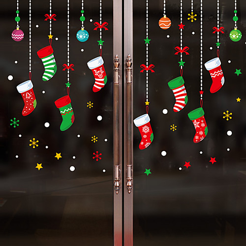 

Christmas Socks Wall Stickers Decorative Wall Stickers, PVC Home Decoration Wall Decal Wall Decoration Glass Window Decoration / Removable