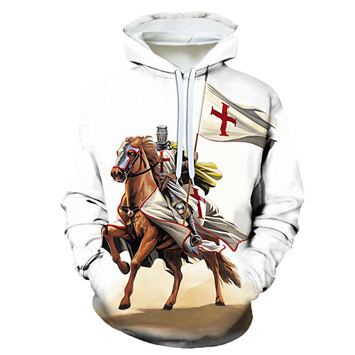 

Men's Pullover Hoodie Sweatshirt Graphic Hooded Holiday Weekend 3D Print Casual Hoodies Sweatshirts White