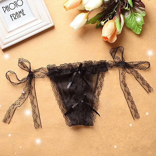 

Women's Normal Mesh / Lace / Bow G-strings & Thongs Panties High Elasticity Low Waist 1 PC Purple One-Size