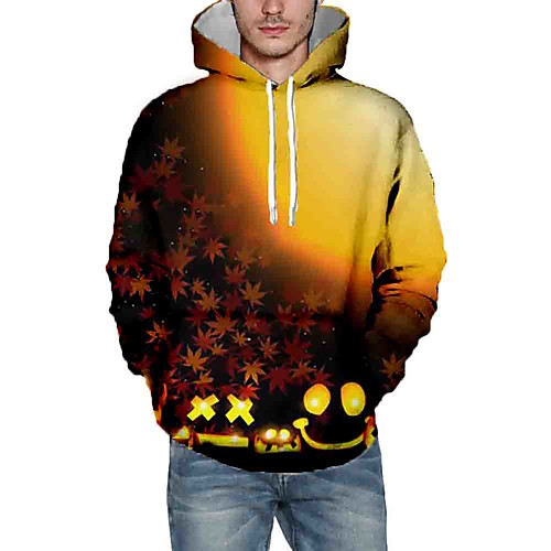 

Men's Pullover Hoodie Sweatshirt Plants Graphic Hooded Halloween Daily 3D Print Halloween Hoodies Sweatshirts Brown