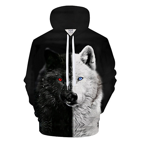 

Men's Pullover Hoodie Sweatshirt Graphic Hooded Daily Weekend 3D Print Basic Casual Hoodies Sweatshirts Black