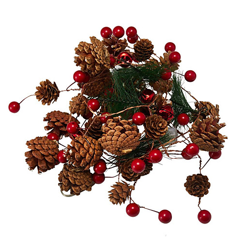 

Red Berry Christmas Garland Lights 2m 20LED Copper Fairy Lights Pinecone String Lights for Christmas Tree Holiday Party Potted Plant Home Decoration