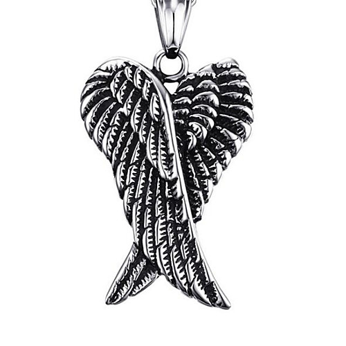 

Men's Pendant Necklace Classic Angel Wings Fashion Stainless Steel Silver 50 cm Necklace Jewelry 1pc For Anniversary Street