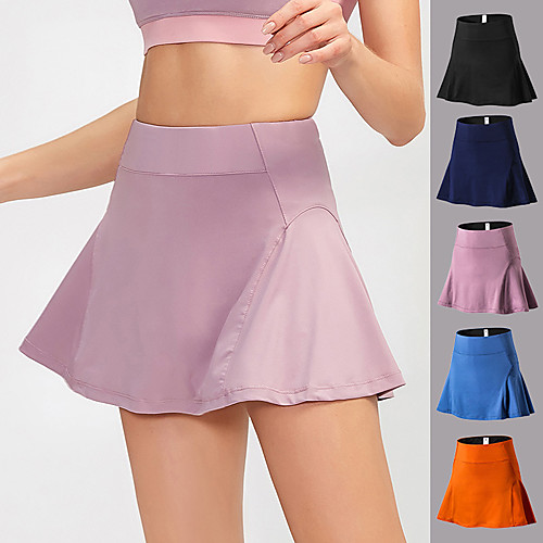 

YUERLIAN Women's High Waist Athletic Skort Running Skirt Tennis Skirt Athletic Bottoms Liner Spandex Fitness Gym Workout Performance Running Training Breathable Quick Dry Soft Sport Solid Colored