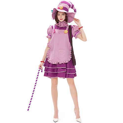 

Witch Dress Cosplay Costume Adults' Women's Cosplay Vacation Dress Halloween Halloween Festival / Holiday Polyester Purple Women's Easy Carnival Costumes / Bag / Top / Apron / Corsets / Hat
